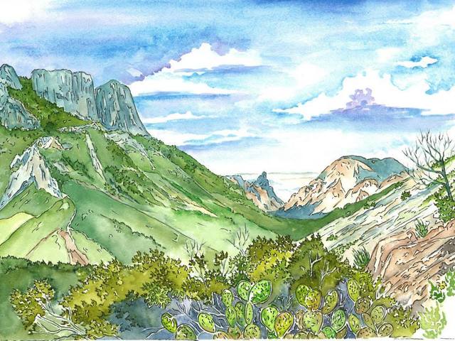 The Basin from Lost Mine Trail, Big Bend National Park